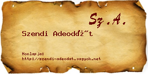 Szendi Adeodát névjegykártya
